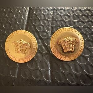 Versace Gold Medusa Button style earrings